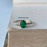 Emerald & Diamond 14K Yellow Gold Stacking Ring (Series 2)
