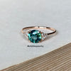 Teal Sapphire & Diamond 14K Rose Gold Stacking Ring (Series 3)