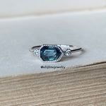 Forte: Blue Sapphire 14K White Gold Stacking Ring