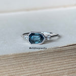 Blue Sapphire 14K White Gold Stacking Ring (Series 3)
