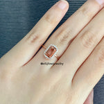 Pink Tourmaline & White Sapphire 14K Rose Gold Stacking Ring (Series 2)