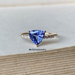 Tanzanite & Diamond 14K Yellow Gold Stacking Ring (Series 2)