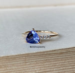 Tanzanite & Diamond 14K Yellow Gold Stacking Ring (Series 2)