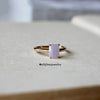 Jade Gems: Emerald Cut Lavender Jadeite 18K Rose Gold Ring