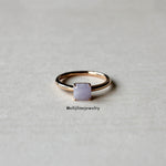 Jade Gems: Asscher Cut Lavender Jadeite 18K Rose Gold Ring