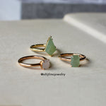 Jade Gems: Asscher Cut White Jadeite 18K Rose Gold Ring