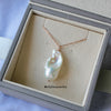 "Eve Necklace" Rainbow White Baroque Pearl 18K Rose Gold Necklace