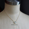 "Hero" Aquamarine & Diamond Halo 18K Yellow Gold Necklace