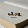 "The Art Deco Fan" Tahitian Pearl 18K Rose Gold Earrings