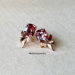 "The Greatest Gift" Salmon Spinel & Coloured Gemstones Cluster 18K Rose Gold Earrings