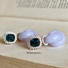 "The Duchess" Teal Spinel & Lavender Jadeite Links 18K Rose Gold Earrings