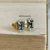 "Alexandra" Silver-Grey Spinel & Diamond 18K Yellow Gold Earrings