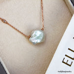 "The Dreamer" 9K Rose Gold Necklace (The Clouds Collection: Keshi Pearl)