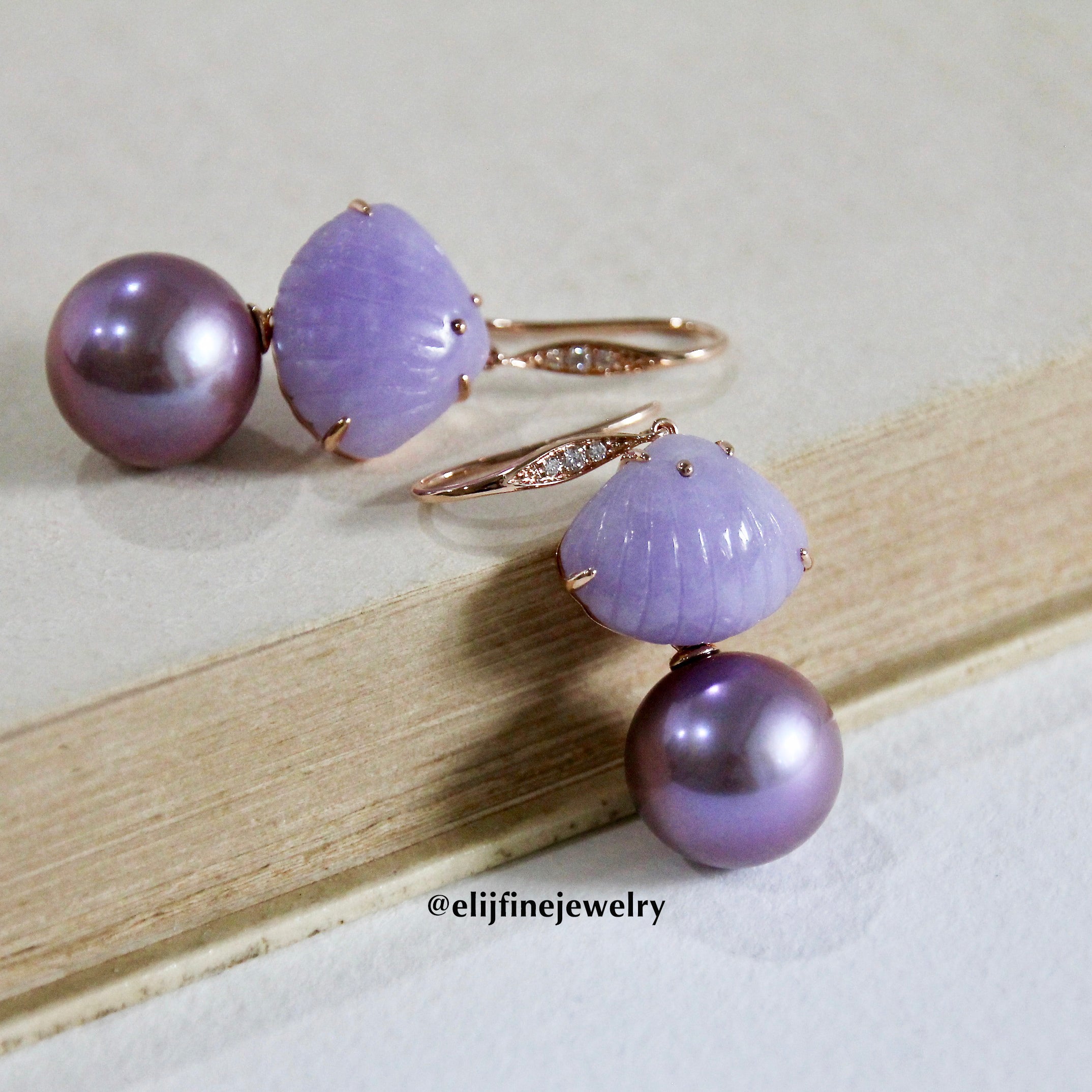 Purple pearl earrings sale