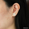 "Claire" Type A White Icy Jadeite Donut & Pearl 18K Yellow Gold Earring Studs