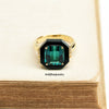 Philomena: Indicolite & Burmese Type A Black Jadeite 18K Yellow Gold Ring