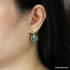 Lily: Type A Dark Green Icy Jadeite Donut & Diamonds 18K Yellow Gold Earring Studs