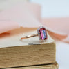 Pink Tourmaline & Diamond 18K Rose Gold Stacking Ring (Series 2)