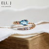 Victoria: Aquamarine & Diamond 18K Rose Gold Ring