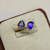 Lightning: Black Opal & Tanzanite 14K Yellow Gold Ring