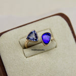 Lightning: Black Opal & Tanzanite 14K Yellow Gold Ring