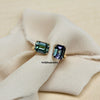 Aurora Borealis: Emerald Cut Unheated Tanzanite 18K Yellow Gold Toi Et Moi Ring