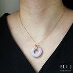Sakura Beauty: Type A Lavender Jadeite 18K Rose Gold Pendant