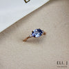 Kristen: Tanzanite & Diamond 14K Rose Gold Stacking Ring (Series 4)