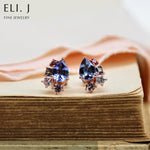 Bouquet Earrings #1: Tanzanite & Spinel 14K Rose Gold Earrings