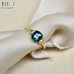Maldives: Sapphire & Yellow Diamond 18K Yellow Gold Ring