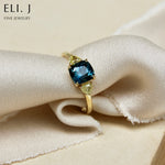Maldives: Sapphire & Yellow Diamond 18K Yellow Gold Ring