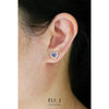 A Tender Heart: Blue Spinel & Diamond 18K Yellow Gold Earrings