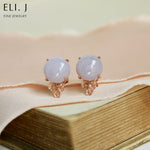 Sakura Beauty 2: Type A Lavender Jadeite 18K Rose Gold Earrings