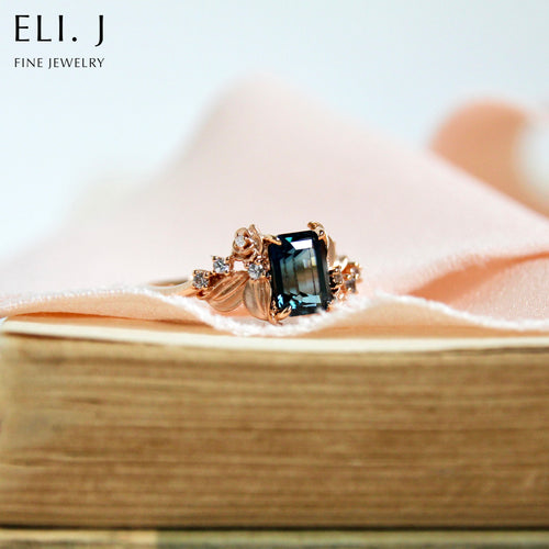 Secret Garden: Teal Sapphire, Spinel & Diamond 18K Rose Gold Ring