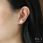 Hanami Sunset: Gold Akoya Pearl & Pink Sapphire 18K Yellow Gold Earrings