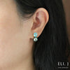 Bora Bora: Tahitian Pearls, Apatite 18K Yellow Gold Earrings