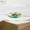 Eden: Emerald & Fancy Yellow Diamond 18K Yellow Gold Ring