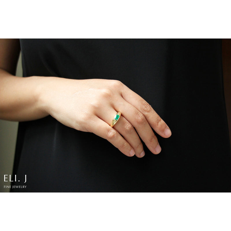 Eden: Emerald & Fancy Yellow Diamond 18K Yellow Gold Ring