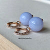 The "春季 (Spring)" Lavender Jadeite Huggies 18K Rose Gold Earrings