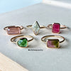 Bi-Colour Tourmaline 14K Yellow Gold Stacking Ring (Series 1)