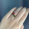 Green Tourmaline 14K Yellow Gold Stacking Ring (Series 1)