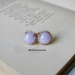 The "春季 (Spring)" Lavender Jadeite 18K Rose Gold Earrings