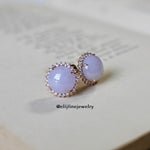 The "春季 (Spring)" Lavender Jadeite 18K Rose Gold Earrings