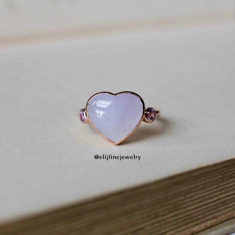 The "春季 (Spring)" Lavender Jadeite 14K Rose Gold Ring