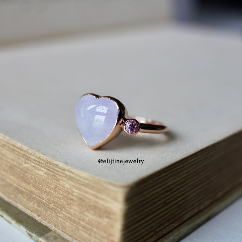 The "春季 (Spring)" Lavender Jadeite 14K Rose Gold Ring