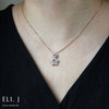 Lumi Necklace: Type A White Jadeite Cabochon & Swiss Blue Topaz 18K Rose Gold Pendant