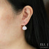 Rose: Type A Burmese Lavender Jadeite Custom Cut & Diamond 18K Rose Gold Earring