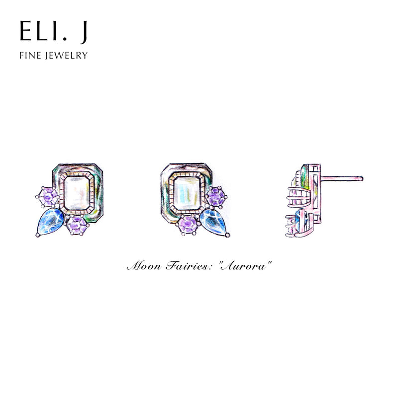 Moon Fairies: "Aurora" 14K Rose Gold Earrings