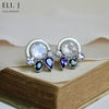 Moon Fairies: "Aine" 14K White Gold Earrings