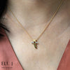 The Sword of the Spirit: 18K Yellow & White Gold, Ruby Cross Necklace